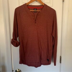 Oakley Brick Henley Split Neck Long Sleeve Tee